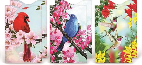 Monarque RFID Blocking Credit Card Sleeves, Set of 6 (Wild Birds) in Kuwait