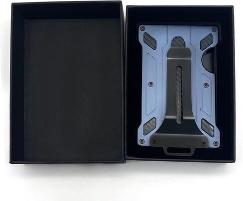 Slim Aluminum Metal Money Clip Wallet with 1 Clear window ID Badge Holder, RFID Blocking, Holds up 15 Cards with Cash Clip. Ultra-Thin Minimalist Wallet for Men in Saudi Arabia