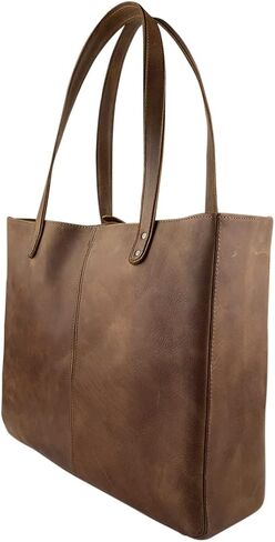 Hide & Drink, Formal Tote Bag, Top Handle Shoulder Bag for Women, Stylish Bag for Shopping, Full Grain Leather, Handmade, Bourbon Brown in Saudi Arabia