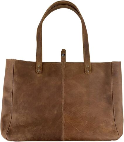 Hide & Drink, Formal Tote Bag, Top Handle Shoulder Bag for Women, Stylish Bag for Shopping, Full Grain Leather, Handmade, Bourbon Brown in Saudi Arabia