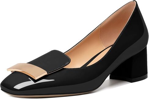 YODEKS Women's Low Block Heels Pumps Square Toe Chunky Heels Slip On 2 Inch Closed Toe Dressy Shoes in Saudi Arabia