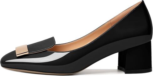 YODEKS Women's Low Block Heels Pumps Square Toe Chunky Heels Slip On 2 Inch Closed Toe Dressy Shoes in Saudi Arabia