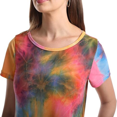Women Casual Crewneck Short Sleeve Pockets Swing T-Shirt Dress in Saudi Arabia