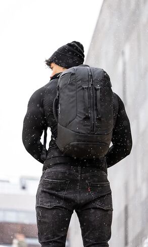 حقيبة ظهر قابلة للتحويل لصالة الألعاب الرياضية للرجال والنساء - حقيبة ظهر للسفر مع حجرة للكمبيوتر المحمول والأحذية - حقيبة دفل للحمل لصالة الألعاب الرياضية والعمل والرياضة (35 لتر) (أسود، متوسط) in Kuwait