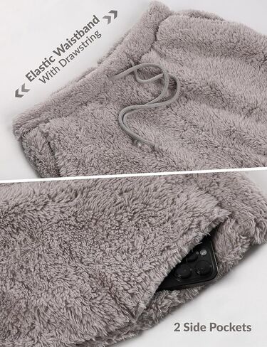 أطقم بيجامات صوف نسائية من Lentta ملابس نوم دافئة منفوشة مكونة من قطعتين مع جيوب in Kuwait