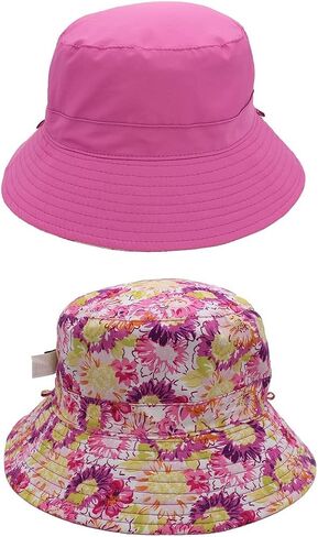 LLmoway Kids UPF50+ Bucket Sun Hats Cotton Lined Lightweight Reversible 3T-8Y in Saudi Arabia