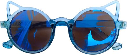 BLINKRITE Trendy Round-Shaped Little Devil Cat Ear Sunglasses for Girls Kids Toddlers with Gradient Lenses in Saudi Arabia