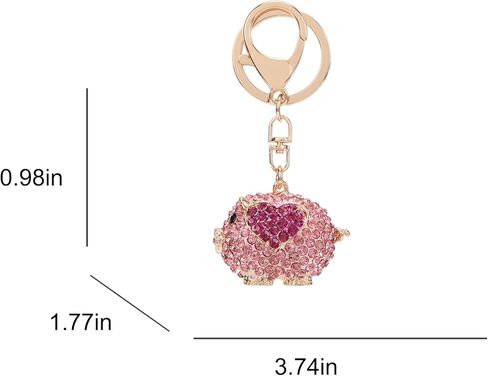 سلسلة مفاتيح فوزية على شكل قلب لطيف على شكل خنزير بلينغ حجر الراين حقيبة جديدة ساحرة للنساء in Kuwait