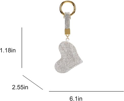 Fawziya Keychain Cute Heart Pig Bling Rhinestone Novelty Bag Charm For Women in Saudi Arabia