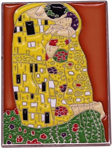 Art Painting Kiss Brooch Creative Metal Enamel Pin Ladies Badge Fashion Accessory Abstract Art Deco Painting Lover for Hat Jacket Cotton Shirt Skirt Canvas Bag, Metal, no gemstone in Saudi Arabia