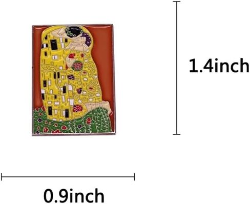 Art Painting Kiss Brooch Creative Metal Enamel Pin Ladies Badge Fashion Accessory Abstract Art Deco Painting Lover for Hat Jacket Cotton Shirt Skirt Canvas Bag, Metal, no gemstone in Saudi Arabia