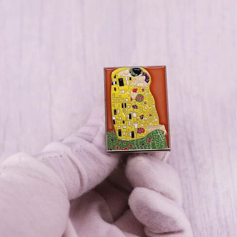 Art Painting Kiss Brooch Creative Metal Enamel Pin Ladies Badge Fashion Accessory Abstract Art Deco Painting Lover for Hat Jacket Cotton Shirt Skirt Canvas Bag, Metal, no gemstone in Saudi Arabia