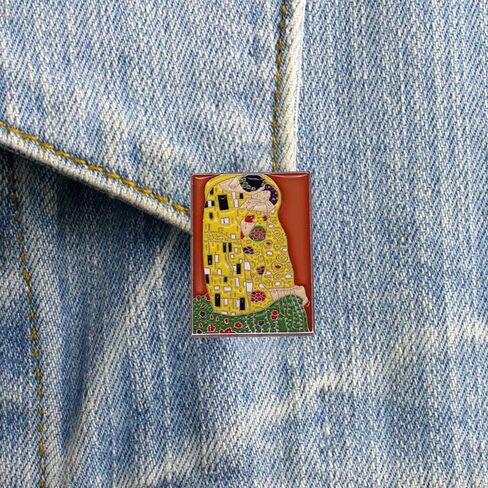 Art Painting Kiss Brooch Creative Metal Enamel Pin Ladies Badge Fashion Accessory Abstract Art Deco Painting Lover for Hat Jacket Cotton Shirt Skirt Canvas Bag, Metal, no gemstone in Saudi Arabia