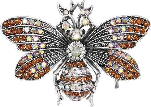 Cute Red Crystal Bee Brooch Pin Rhinestone Animal Lapel Brooches Novelty Funny Pins Fashion Jewelry Suit Brooches Accessories for Women Men in Saudi Arabia
