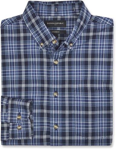 Banana Republic Mens 793778 Slim Fit Untucked Organic Cotton Button Down Shirt, in Saudi Arabia