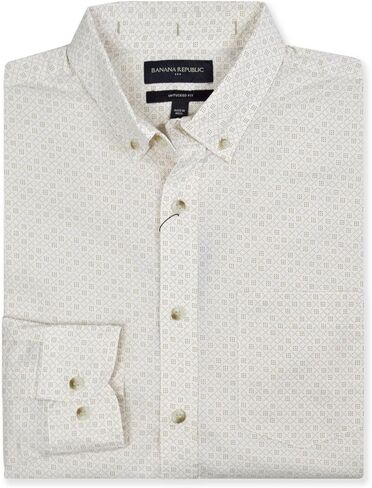 قميص رجالي من Banana Republic 793778 بمقاس نحيف غير مطوي من القطن العضوي بأزرار سفلية، in Kuwait