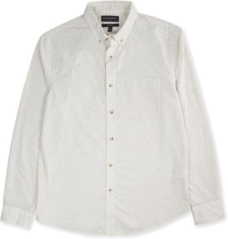 قميص رجالي من Banana Republic 793778 بمقاس نحيف غير مطوي من القطن العضوي بأزرار سفلية، in Kuwait