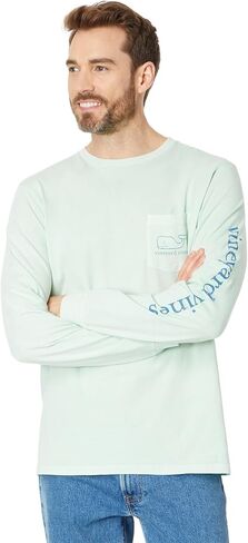 vineyard vines Men's Vintage Whale Garment Dyed Long-Sleeve Pocket Tee in Saudi Arabia