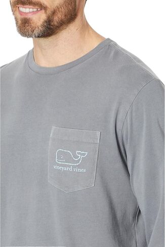 vineyard vines Men's Vintage Whale Garment Dyed Long-Sleeve Pocket Tee in Saudi Arabia