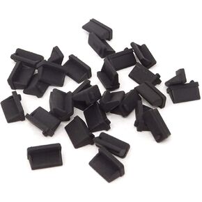 Honbay 30PCS Black Rubber USB Port Cover Anti Dust Protector