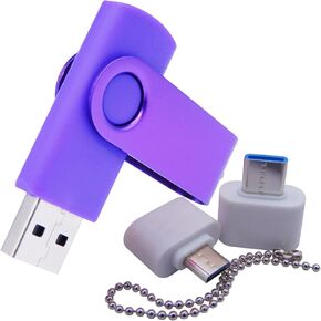 Small Capacity 512MB USB Flash Drives Memory Sticks Pen jumpdrive U Disk Thumb Drive with Type-C/OTG Adaptor for Pupil & Students (Black)