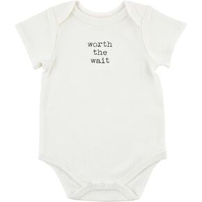 Stephan Baby Snap Suit - Short Sleeve Cotton Bodysuit for Baby with Snap Closure, 6-12 Months, Worth The Wait