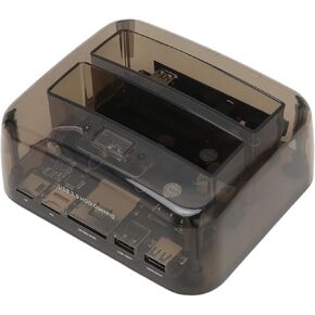 External Hard Drive Bay, USB 3.0 to SATA IDE Dual Bay, External Hard Drive Dock Offline Clone Support 20TB 6Gbps for 2.5in 3.5in HDD SSD IDE (US Plug)