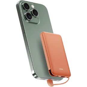 Small Portable Charger 6000mAh Fast Charging ,Ultra Slim Power Bank with Built in Cable, lightweight Portable Phone Charger Battery Pack Compatible with iPhone14/14 Pro Max/13/12 Pro/11/ XR / X /8 etc