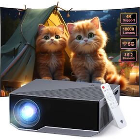 جهاز عرض مزود بواي فاي وبلوتوث، جهاز عرض فيديو أصلي بدقة 1080 بيكسل عالي الدقة، جهاز عرض أفلام سعة 15000 لتر، 300 بوصة ماكس بيلد متوافق مع Android/iOS/الكمبيوتر المحمول/جهاز التلفاز/X-Box/HDMI/USB (رمادي) in Kuwait