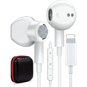 iMangoo for MFi Certified Lightning Headphones for iPhone 14 Pro Max, Magnetic Earbud Wired Earphone HiFi Stereo with Microphone Volume Control for Apple iPhone 13 12 Mini 11 10 X XR SE3 7 8 6 6s Plus