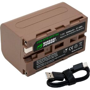 Wasabi Power USB Battery (Ginger Series) for Sony NP-F730, NP-F750, NP-F760, NP-F770 (4900mAh, L Series) and CN Series, CCD Series, DCR Series, DSC Series, HDR Series, Atomos, BMDPCC 4K &6K and More