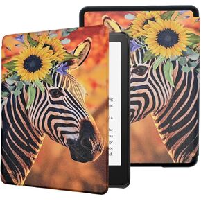 Case for 6.8" Kindle Paperwhite (11th Generation-2021) and Kindle Paperwhite Signature Edition, Cute Kawaii Lightweight PU Leather Book Cover with Auto Wake/Sleep, Mushroom