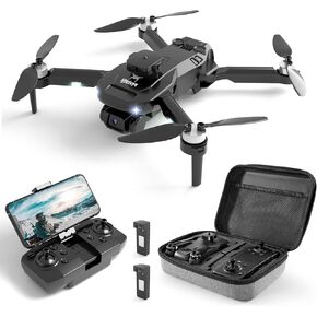 Drone with Camera for Adults 1080P HD with Carrying Cas, Foldable FPV, 3D Flips, 2 Batteries, Altitude Hold Remote Control Quadcopter（Black）