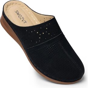 SWQZVT Clogs for Women Mules Slip-On: Closed Toe Clog - Comfortable Dressy Mule