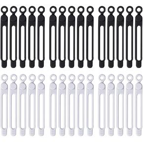 60pcs Silicone Cable Ties, 4.3 inch Reusable Cord Organizer Management Holder Elastic Cord Organizer Straps Keeper for Charging Cable Charger Accessories and Multiple Cable Management
