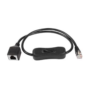 RIIEYOCA RJ12 Telephone Line Switch On/Off 6P6C Male to Female Telephone Land Line Phone Cord with Disconnect Switch, Black, 50CM/1.6Feet