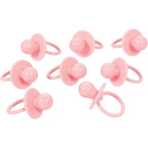 Delightful Pink Baby Shower Large Pacifier Charms - 2.38" x 1.38" (Pack of 8) - Ideal for Baby Shower Decorations & Party Favors