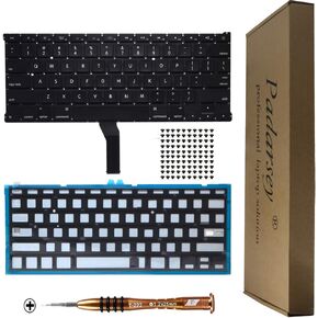 Padarsey New Backlight Backlit Keyboard Compatible for MacBook Air 13-Inch A1369 A1466 MC965LL MC966LL EMC 2559 MD231LL/A MD760LL/A Series 2011 2012 2013 2014 2015 with 80 PCE Screws + Screwdriver