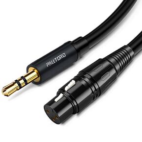 3.5mm to XLR Cable, Female XLR to 1/8 inch Stereo Jack Aux Microphone Cable for Camcorders DSLR Cameras, Computer Recording Device (5m/16.5ft)