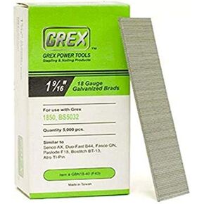 Grex GBN18-40 (F40) 1-9/16 In. 18 Ga. Brad Nails, Galvanized, 5M