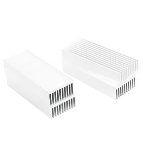 4pcs Sliver Tone Aluminum Chipset Heatsink, 100x40x20mm Heat Sink Cooling Fin for High Power Amplifier Transistor Semiconductor