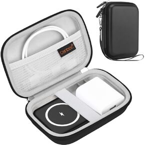 Canboc Hard Carrying Case for UCOMX Nano 3 in 1 Wireless Charger, Mesh Pocket fit USB Cable, Black(Case Only)