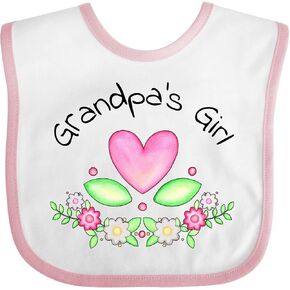 inktastic Grandpa's Girl- Heart Flowers Baby Bib
