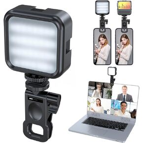 Pixel Selfie Light Conference Lights LED Adjusted 3 Modes Rechargeable Clip Fill Video Lighting with Front Video Phone Camera for iPhone Android iPad Laptop Makeup TikTok