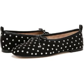 Sam Edelman Women's Ari Gem Ballet Flat, Black Suede, 6.5