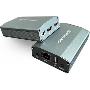 HDMI KVM Extender, HDMI 1080P@60Hz Over Single Cat5e/6 Ethernet CableSignal Extension Up to 150m/492ft, IR Pass Through (Transmitter and Receiver)