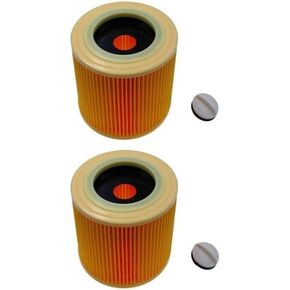 2 Pack 6.414-552.0 Cartridge Filter For Karcher A1000,A2000,VC6000,NT27/1,WD 2.200,WD 2.250，WD 2.500，WD 2.500，WD 3.200，WD 3.300 M，WD 3.370 M，WD 3.500 P，WD 3.800 M Series Vacuum Cleaner