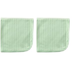 Touched by Nature Unisex Baby Organic Cotton Swaddle, Receiving and Multi-purpose Blanket, Celery, One Size (Pack of 2)