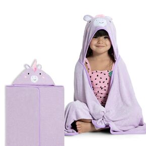 Delta Children Personalized Baby/Infant Hooded Bath Towel - Super Soft and Absorbent- Newborn Essential - Ideal Baby Registry/Shower Gift for Boys and Girls, Light Purple Unicorn