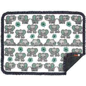 Dear Baby Gear Elephant Baby Blanket - Double Layer Baby Blanket - Toddler Blankets - for Boys & Girls - Gray Elephants in Gray, Dot Gray - 40" x 30"